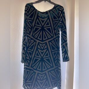 Geometric Patterned Blue Dress